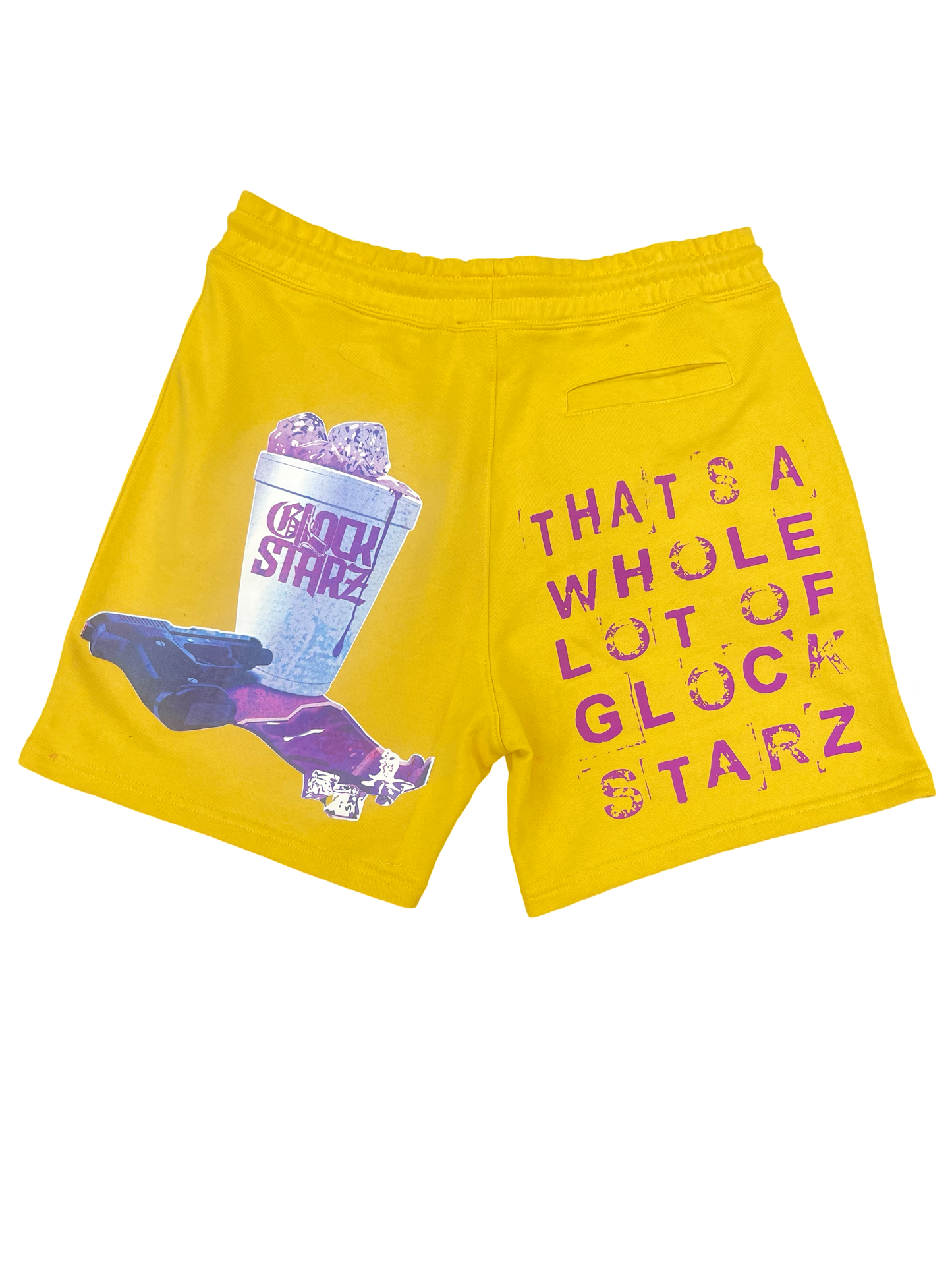 glockstarz street wear shorts (go lakers)