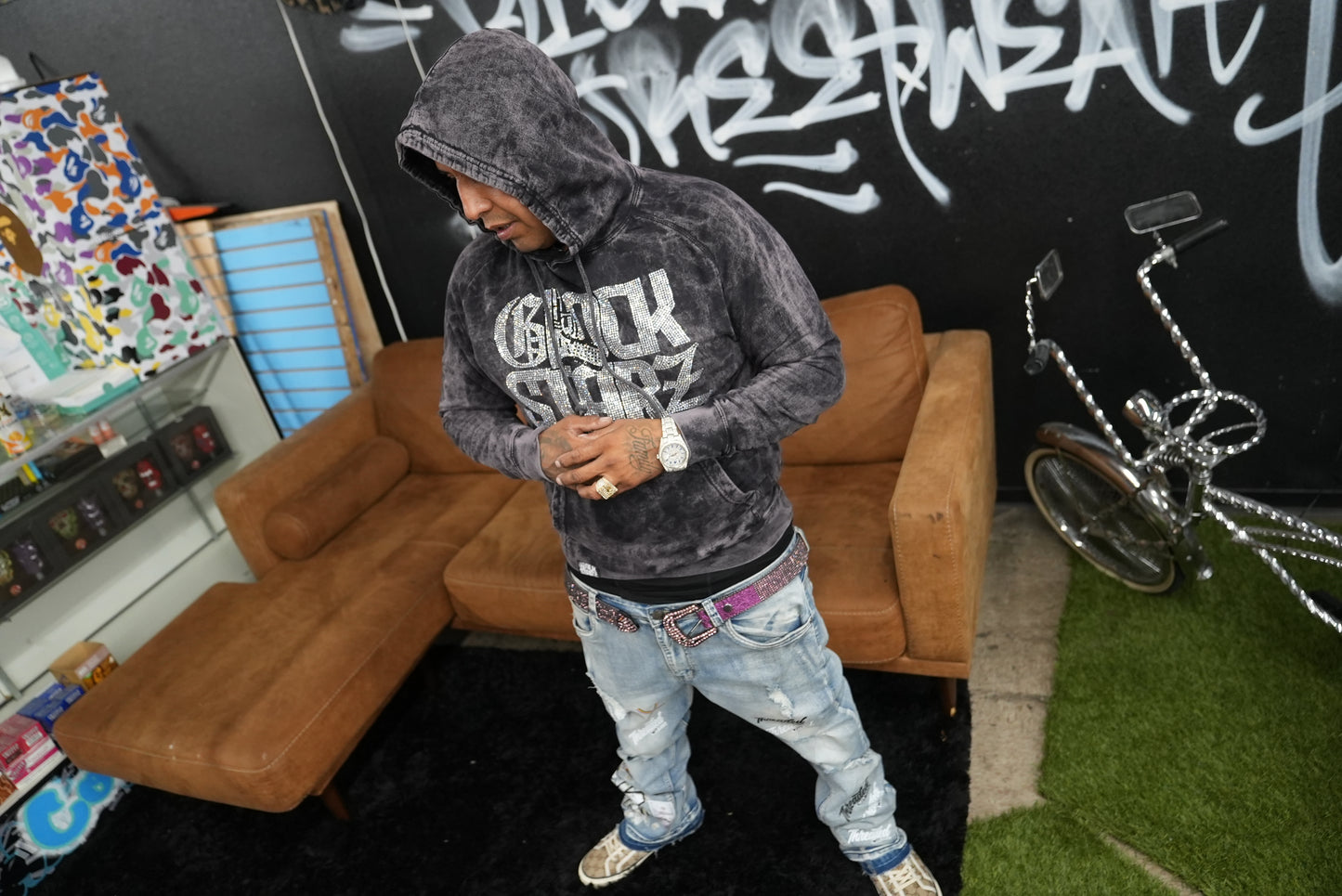 Glockstarz streetwear 'Rhinestone" pull over